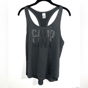 “CAROLINA” Cut Out ZooZatz Racerback Grey Athletic Tank Top | Size: S